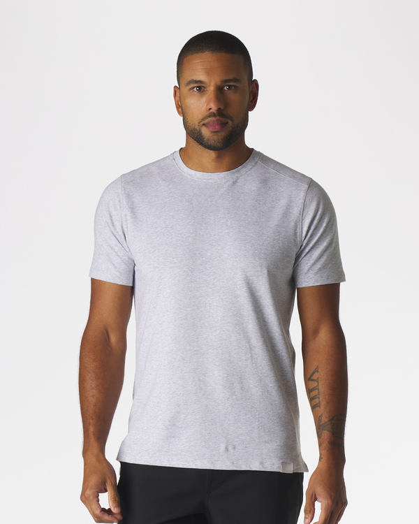 Aviation Tee Split-Hem Heather Gray