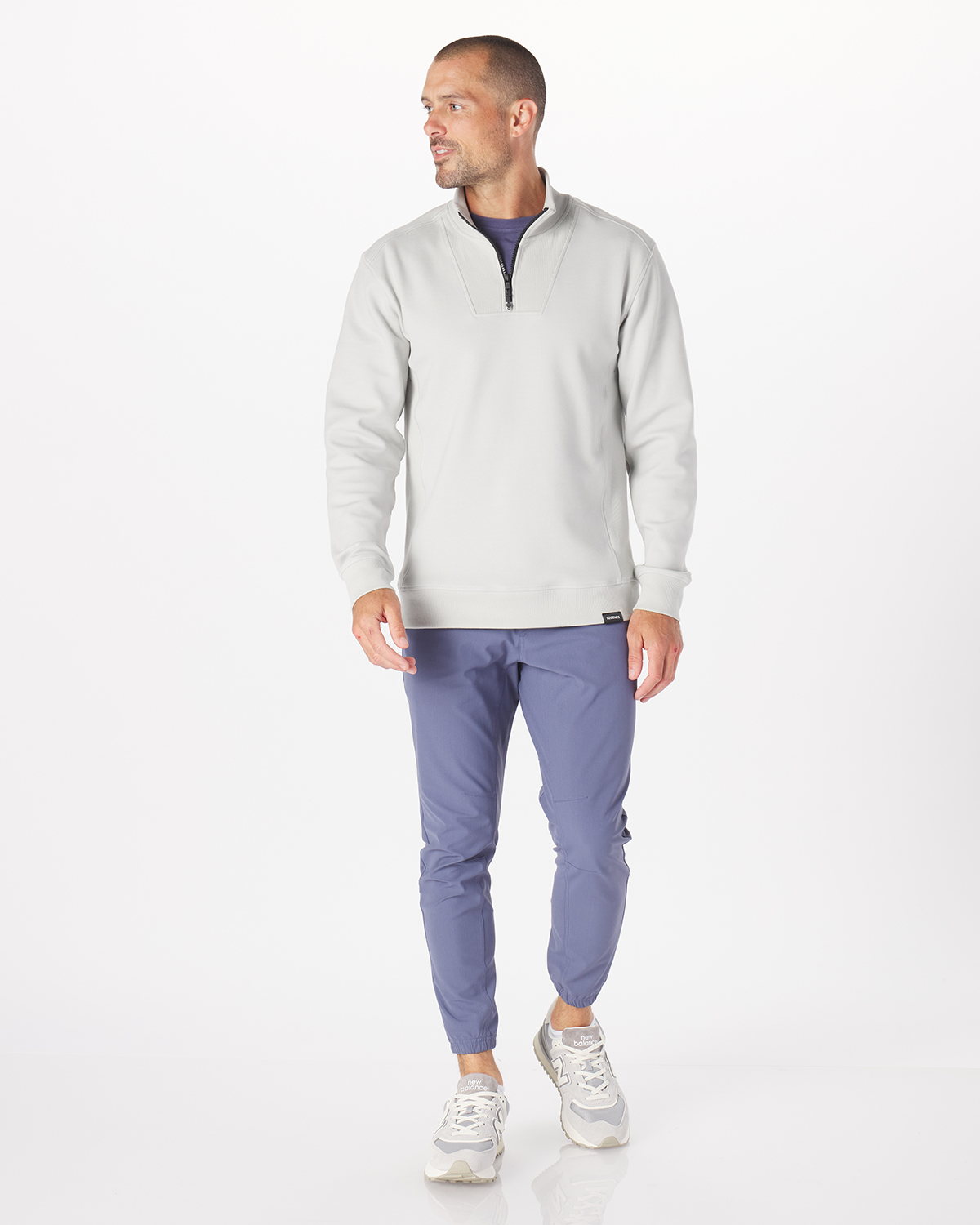 Highland Quarter Zip Light Gray