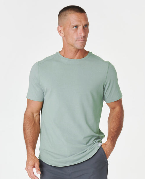 Aviation Tee Curved Hem Laurel