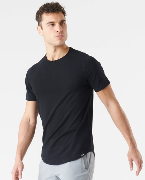 Aviation Tee Curved Hem Black