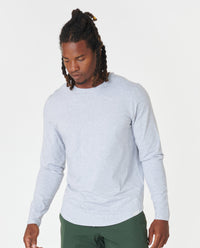 Aviation Tee Curved Hem LS Heather Gray