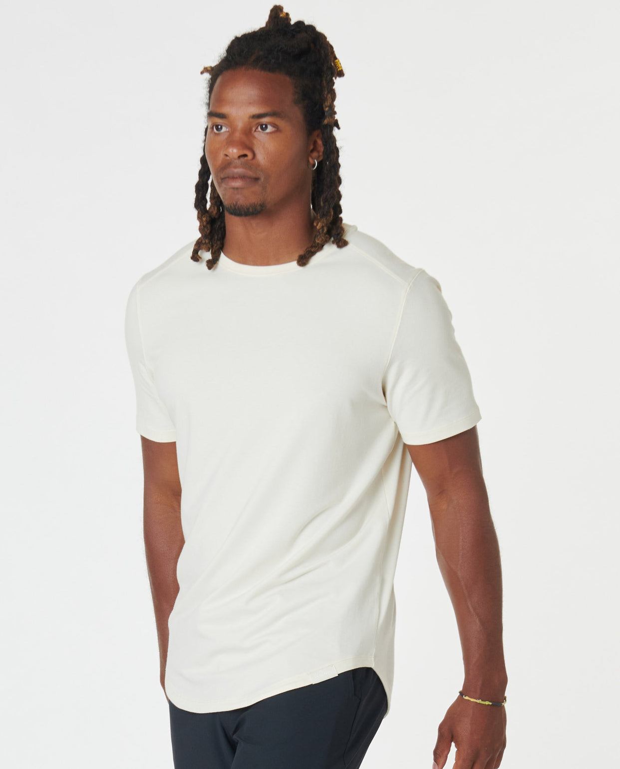 Aviation Tee Curved Hem Natural White