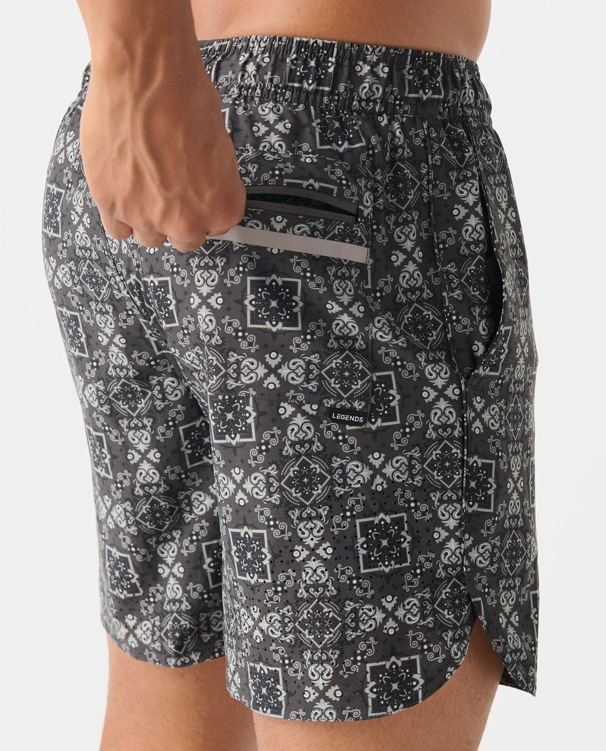 Luka Short Micro Paisley Charcoal