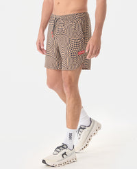 Luka Short Warped Houndstooth Camel